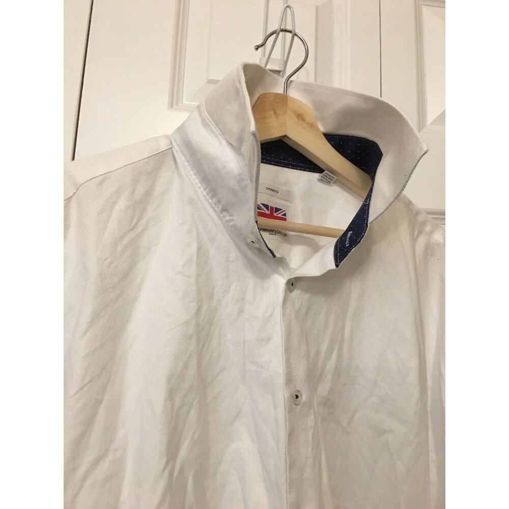 CALABRUM LONDON Shirt Men’s Sz 3XL‎ SLIM FIT Stretch White